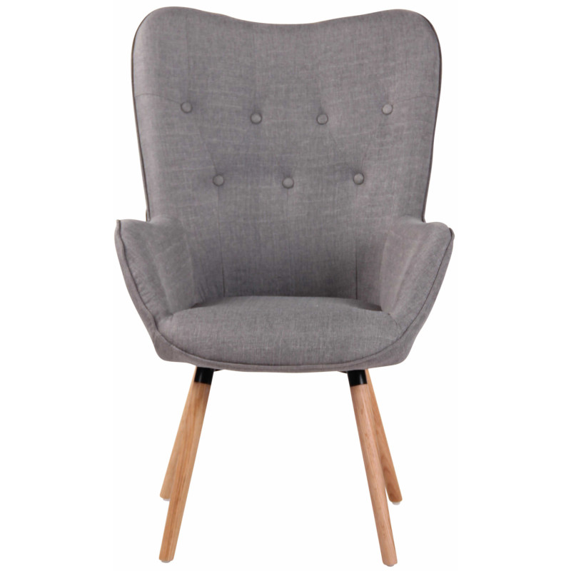 Fauteuil Lounge Ashford en tissu naturel gris