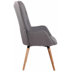 Fauteuil Lounge Ashford en tissu naturel gris