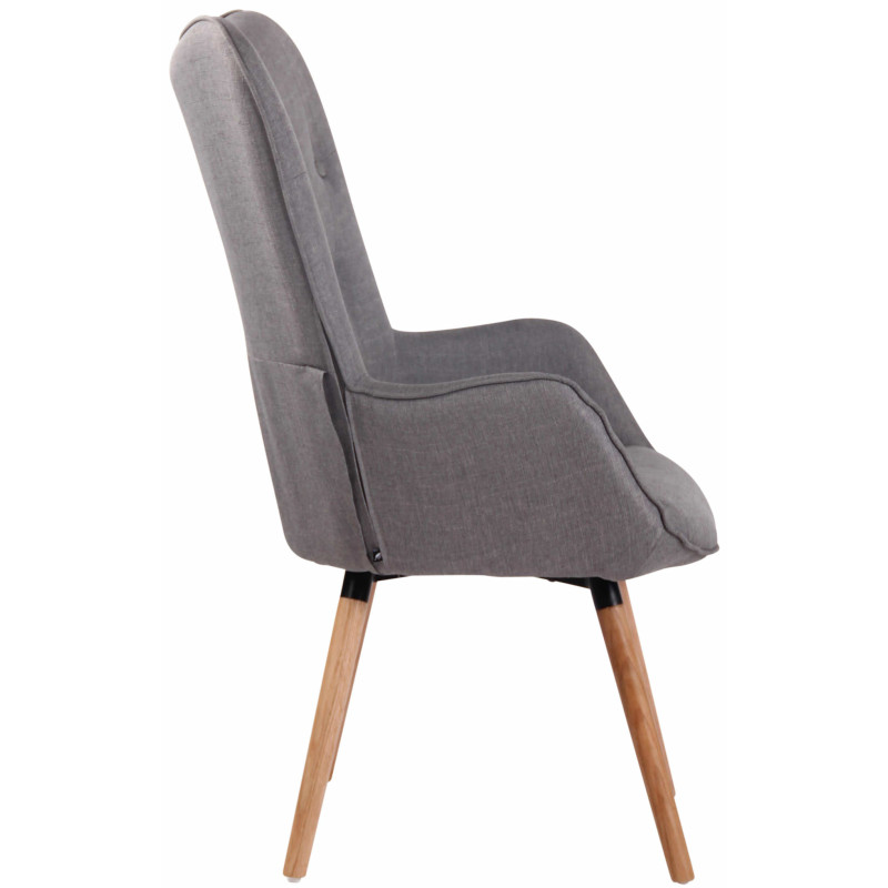 Fauteuil Lounge Ashford en tissu naturel gris