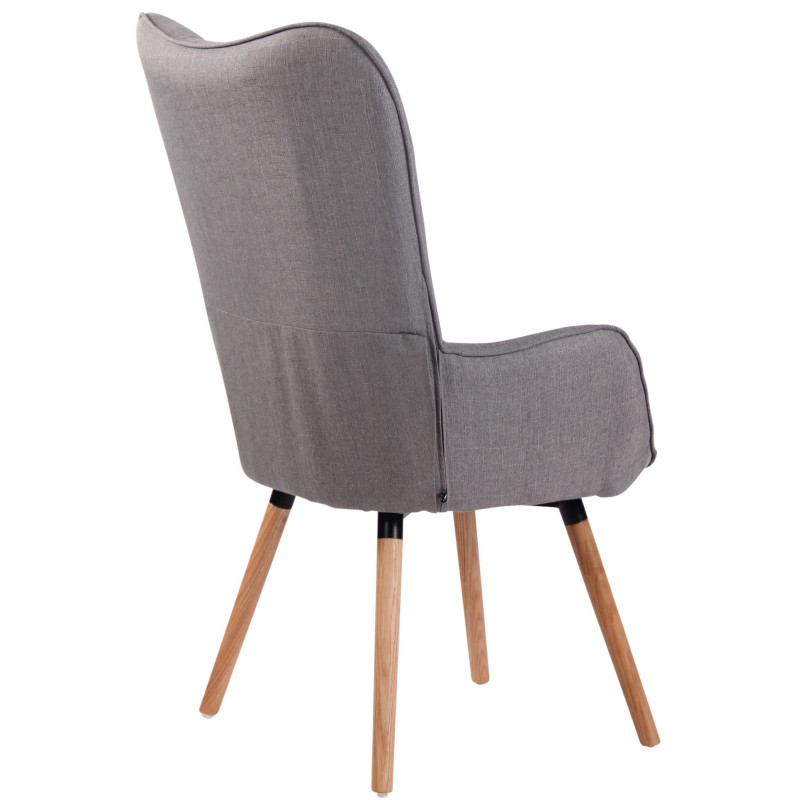 Fauteuil Lounge Ashford en tissu naturel gris