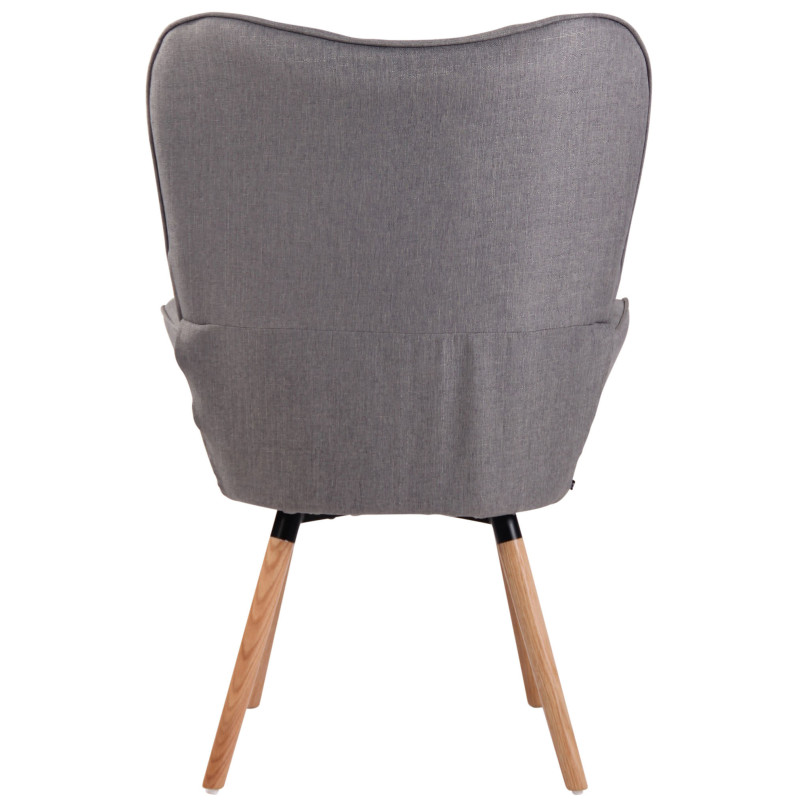 Fauteuil Lounge Ashford en tissu naturel gris