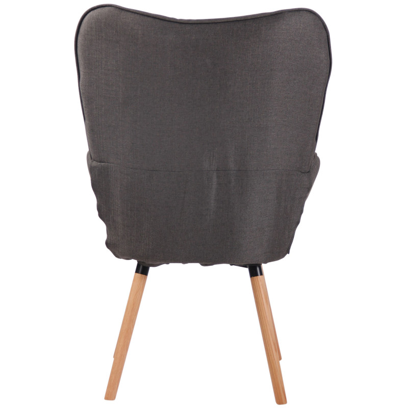 Fauteuil Lounge Ashford en tissu naturel gris foncé
