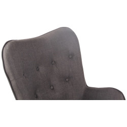 Fauteuil Lounge Ashford en tissu naturel gris foncé