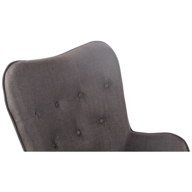 Fauteuil Lounge Ashford en tissu naturel gris foncé