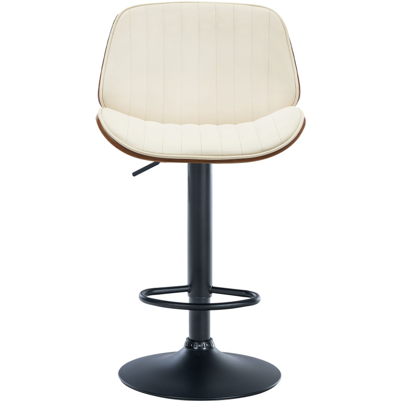 Tabouret de bar Nova, simili cuir noix/crème