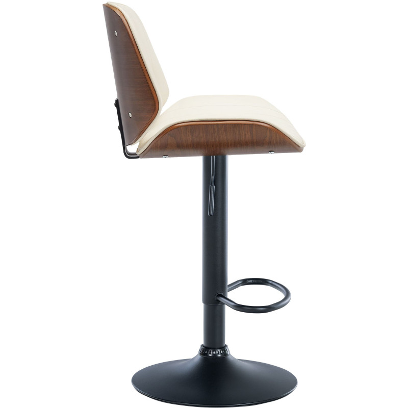 Tabouret de bar Nova, simili cuir noix/crème