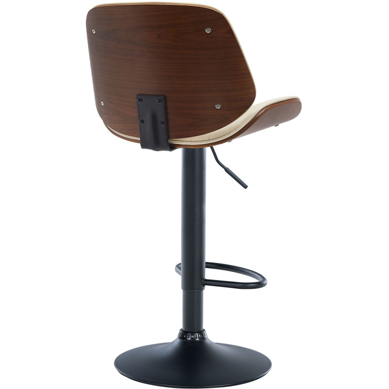 Tabouret de bar Nova, simili cuir noix/crème