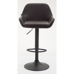 Lot de 2 tabourets de bar Braga, similicuir, noirs brun