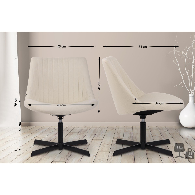 Fauteuil Lounge Granby crème