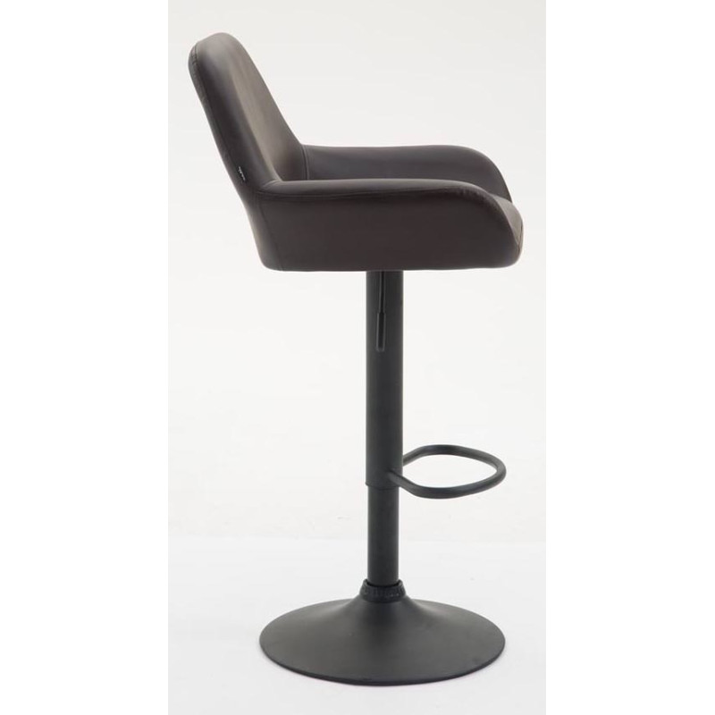 Lot de 2 tabourets de bar Braga, similicuir, noirs brun