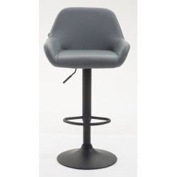 Lot de 2 tabourets de bar Braga, similicuir, noirs gris