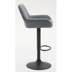 Lot de 2 tabourets de bar Braga, similicuir, noirs gris