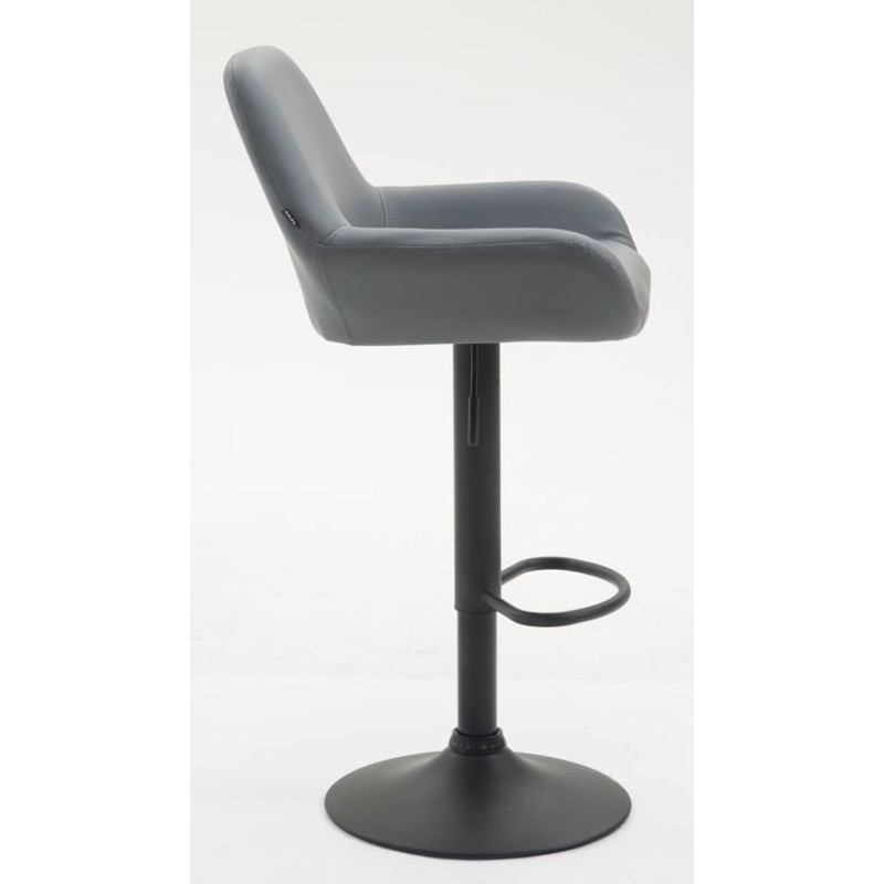 Lot de 2 tabourets de bar Braga, similicuir, noirs gris