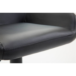 Lot de 2 tabourets de bar Braga, similicuir, noirs noir