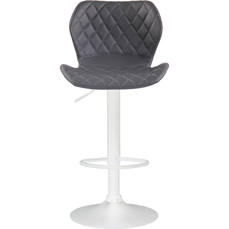 Tabouret de bar en liège et similicuir blanc gris