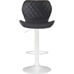 Tabouret de bar en liège et similicuir blanc noir