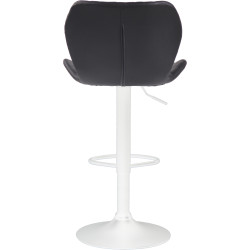 Tabouret de bar en liège et similicuir blanc noir