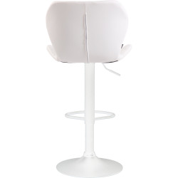 Tabouret de bar en liège et similicuir blanc blanc