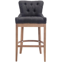 Sgabello da bar in tessuto Lakewood, grigio chiaro scuro anticato