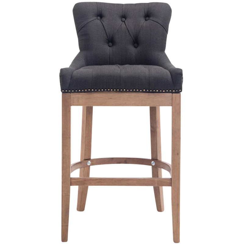 Tabouret de bar Lakewood en tissu, gris clair foncé antique