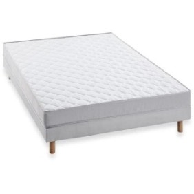 DEKO DREAM AIRFLEX Ensemble Matelas 140x190 cm + Sommier - Mousse - 5 zones - 15 cm - Ferme