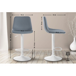 Tabouret de bar Divo en cuir artificiel gris