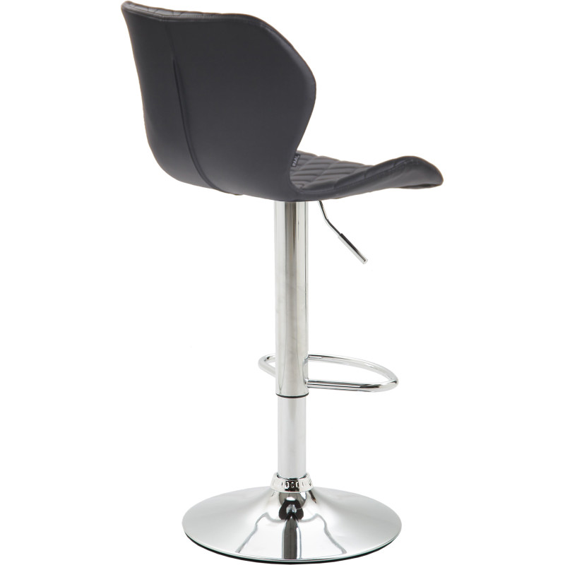 Tabouret de bar en liège, similicuir chromé noir