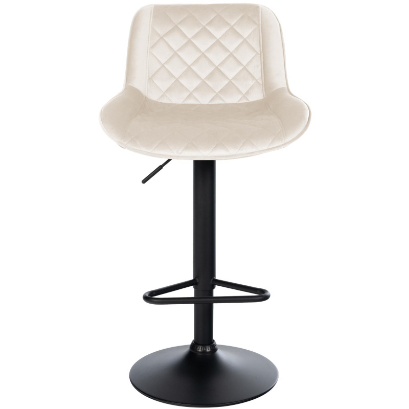 Tabouret de bar en velours Kasson crème