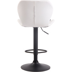 Tabouret de bar en liège et similicuir noir blanc