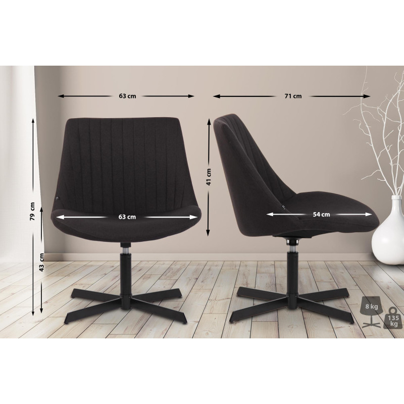 Fauteuil Lounge Granby noir