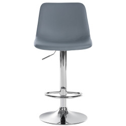 Tabouret de bar Divo en cuir artificiel chromé gris