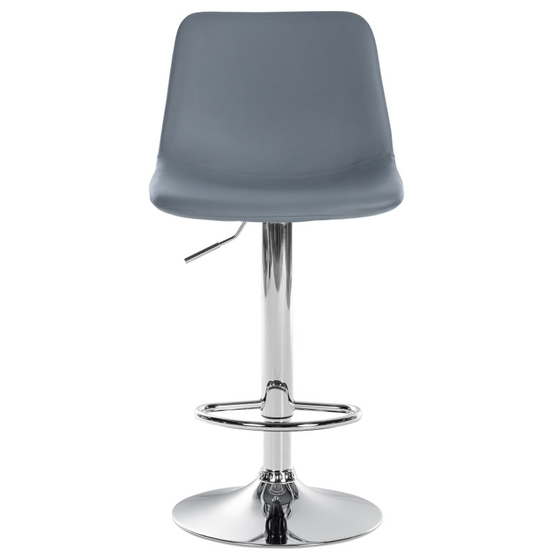 Tabouret de bar Divo en cuir artificiel chromé gris