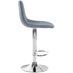 Tabouret de bar Divo en cuir artificiel chromé gris