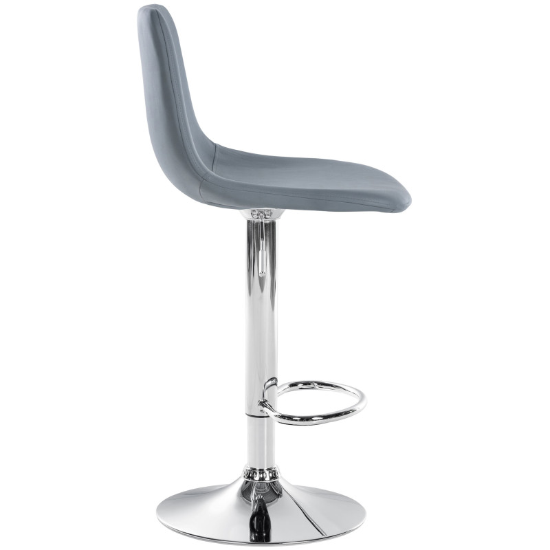 Tabouret de bar Divo en cuir artificiel chromé gris