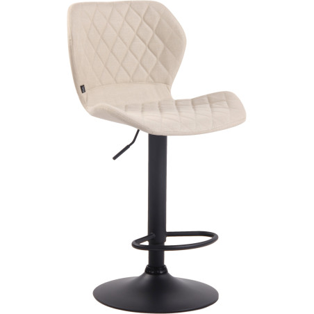 Tabouret de bar en liège et tissu noir crème