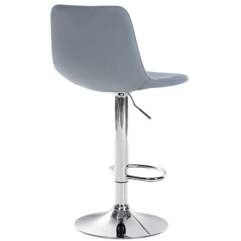 Tabouret de bar Divo en cuir artificiel chromé gris