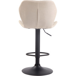 Tabouret de bar en liège et tissu noir crème