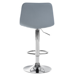 Tabouret de bar Divo en cuir artificiel chromé gris