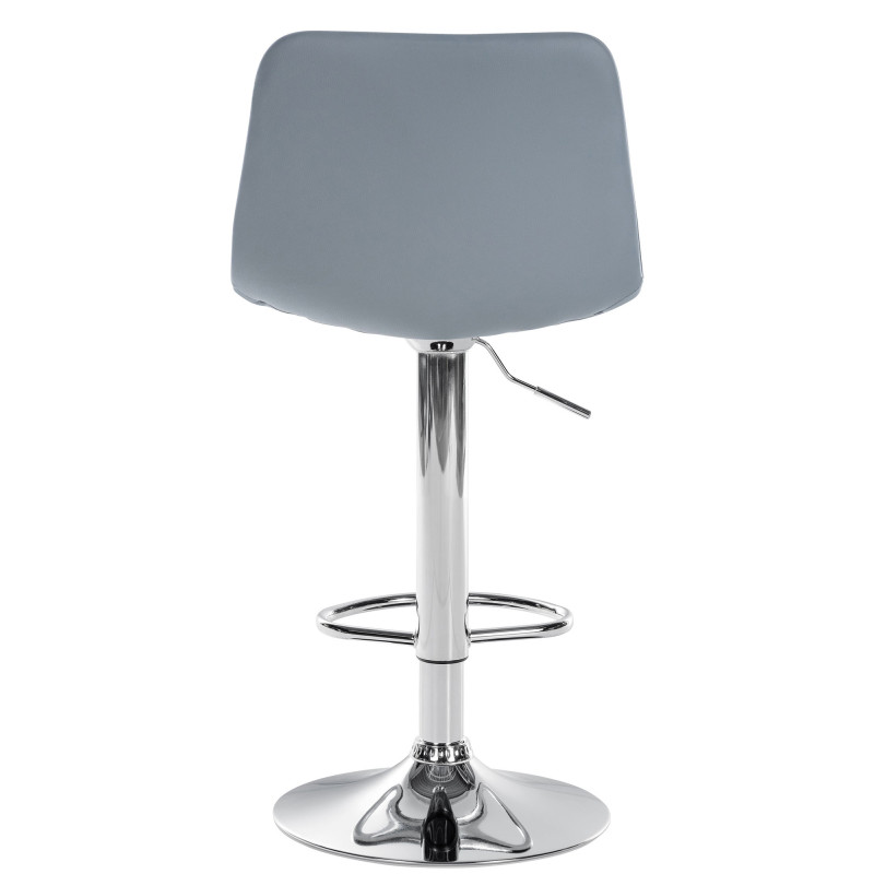 Tabouret de bar Divo en cuir artificiel chromé gris