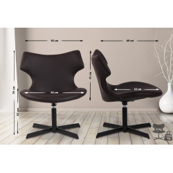 Fauteuil Lounge Welland en cuir artificiel brun