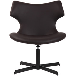 Fauteuil Lounge Welland en cuir artificiel brun