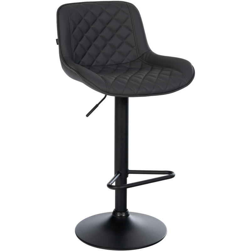 Tabouret de bar Kasson en cuir artificiel noir