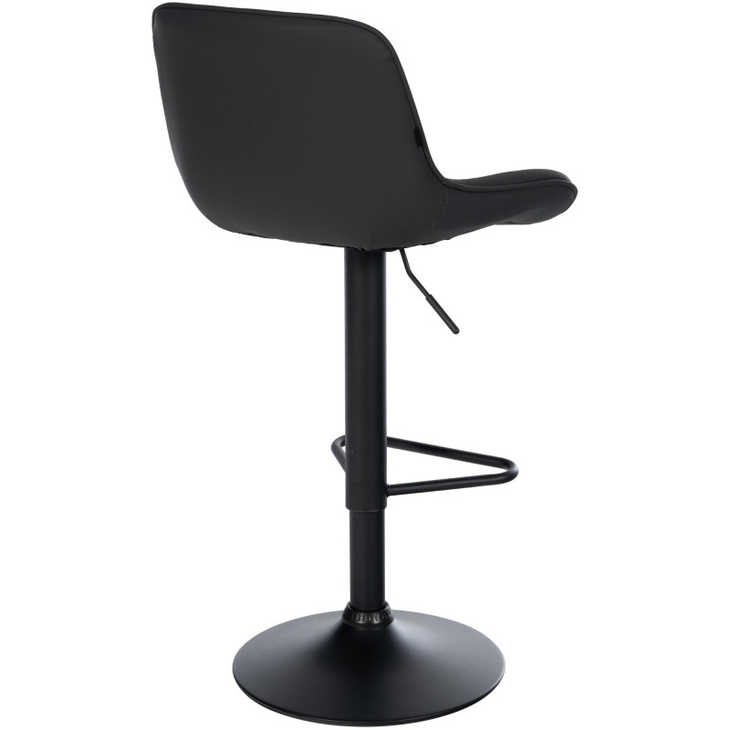 Tabouret de bar Kasson en cuir artificiel noir