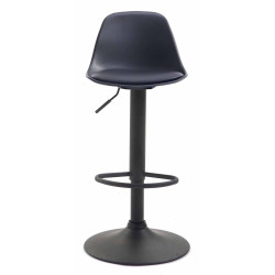 Lot de 2 tabourets de bar Kiel, en plastique noir noir