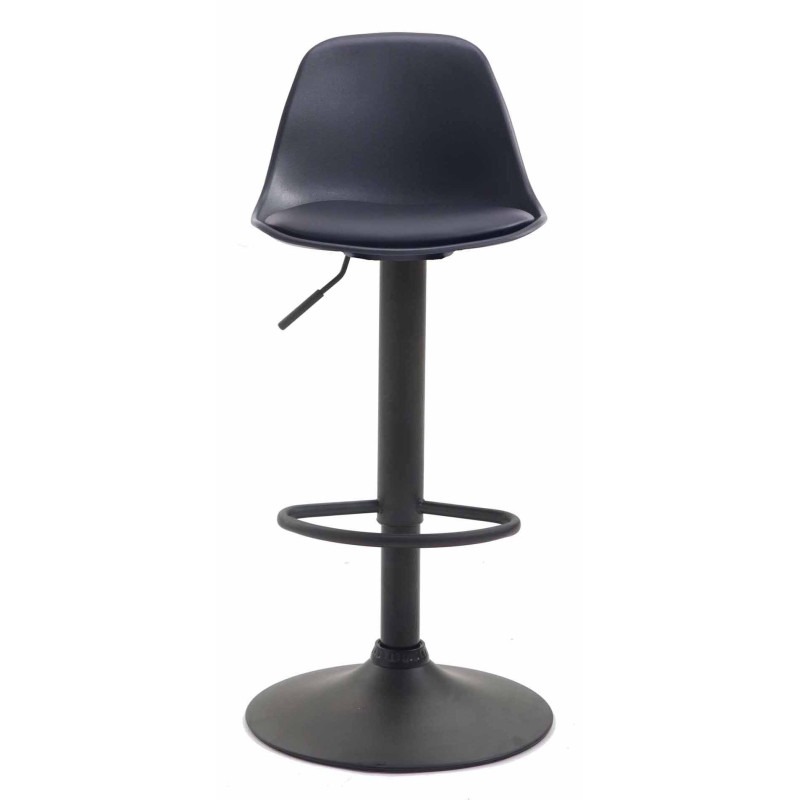 Lot de 2 tabourets de bar Kiel, en plastique noir noir