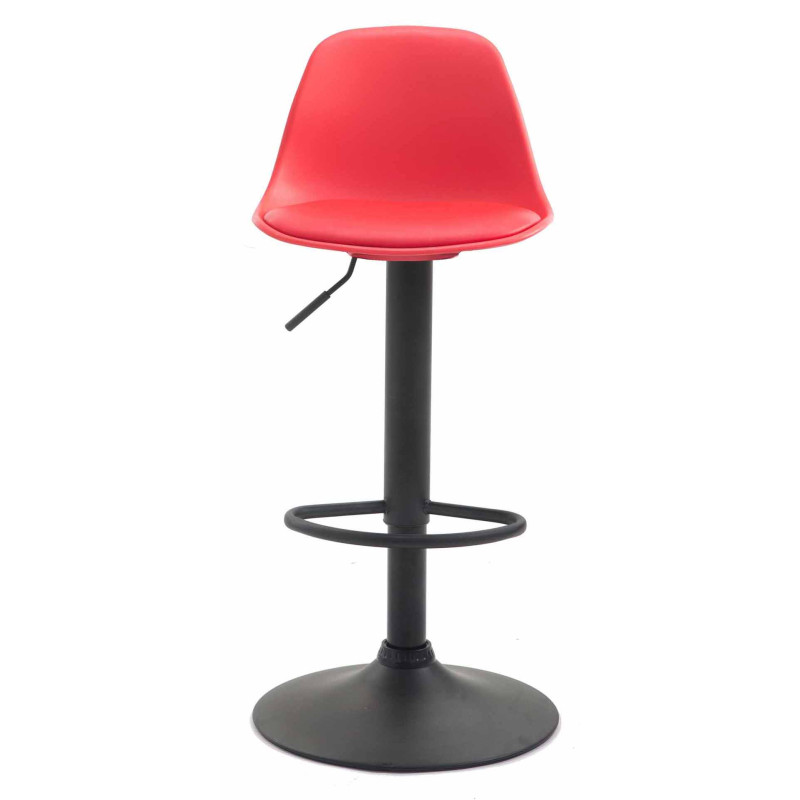 Lot de 2 tabourets de bar Kiel, en plastique noir rouge