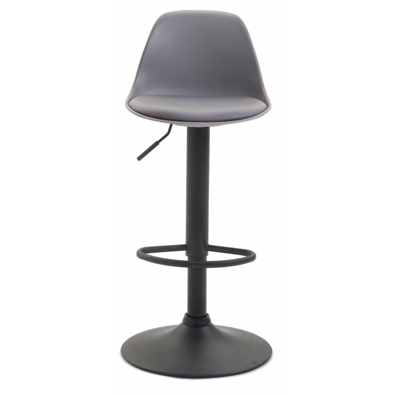 Lot de 2 tabourets de bar Kiel, en plastique noir gris