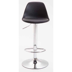 Lot de 2 tabourets de bar Kiel, en plastique chromé noir