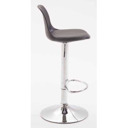 Lot de 2 tabourets de bar Kiel, en plastique chromé noir