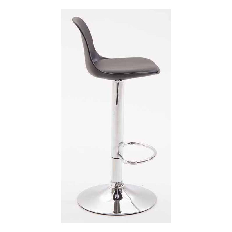 Lot de 2 tabourets de bar Kiel, en plastique chromé noir